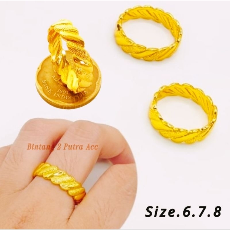 Cincin Unik Terbaru Terbuat dari Bahan koin LOGAM  Perhiasan Wanita Dewasa