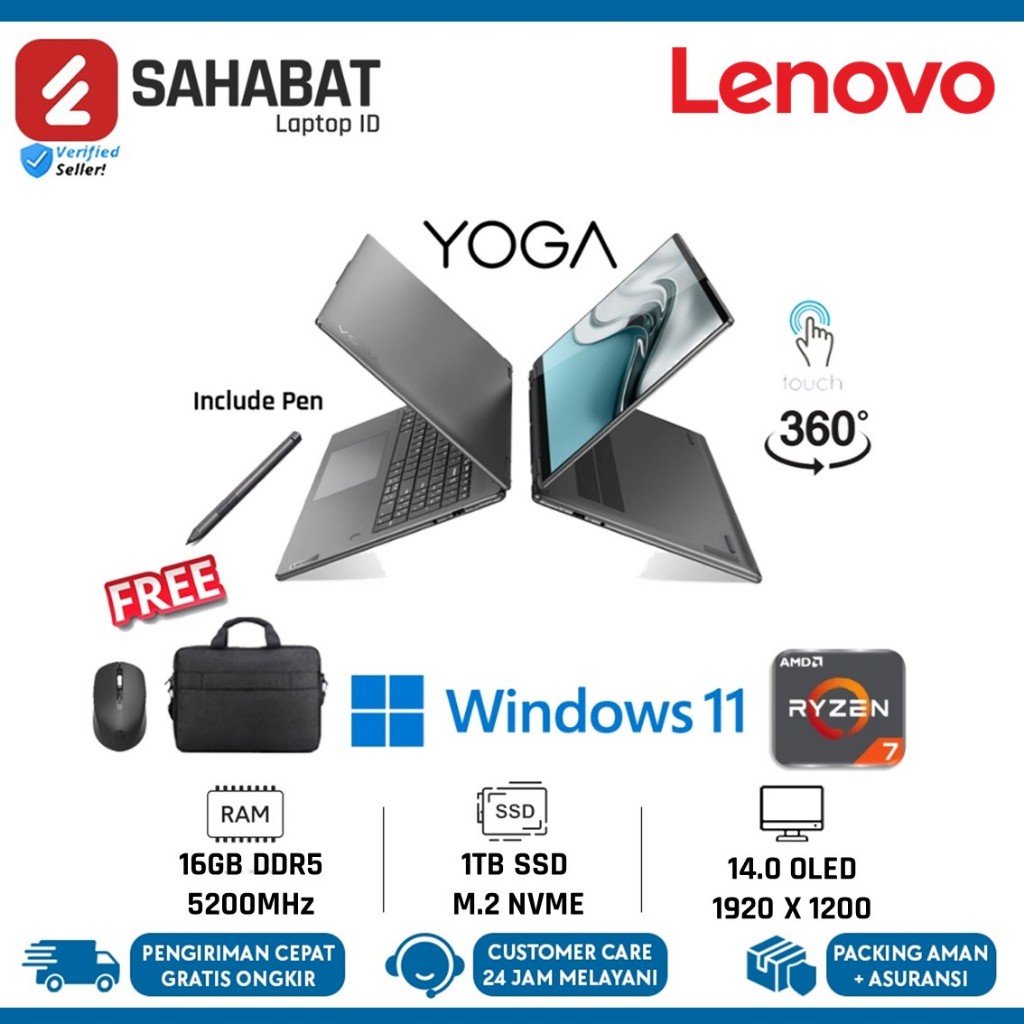 Laptop 2in1 Lenovo Yoga 7 Touchscreen 14 Amd Ryzen 7 8840h Ram 16gb Radeon 780m Ips Windows 11