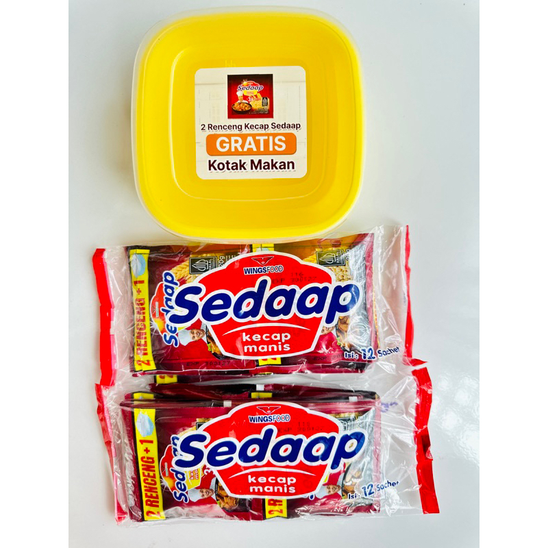 

Gratis kotak makan 2 renceng Kecap Sedaap isi 24sachet