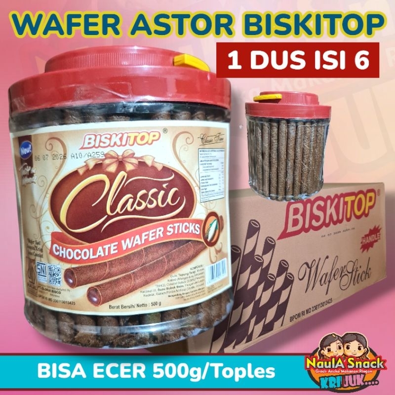 

Wafer Stik Biskitop Coklat Toples bisa Beli /Dus isi 6 Toples