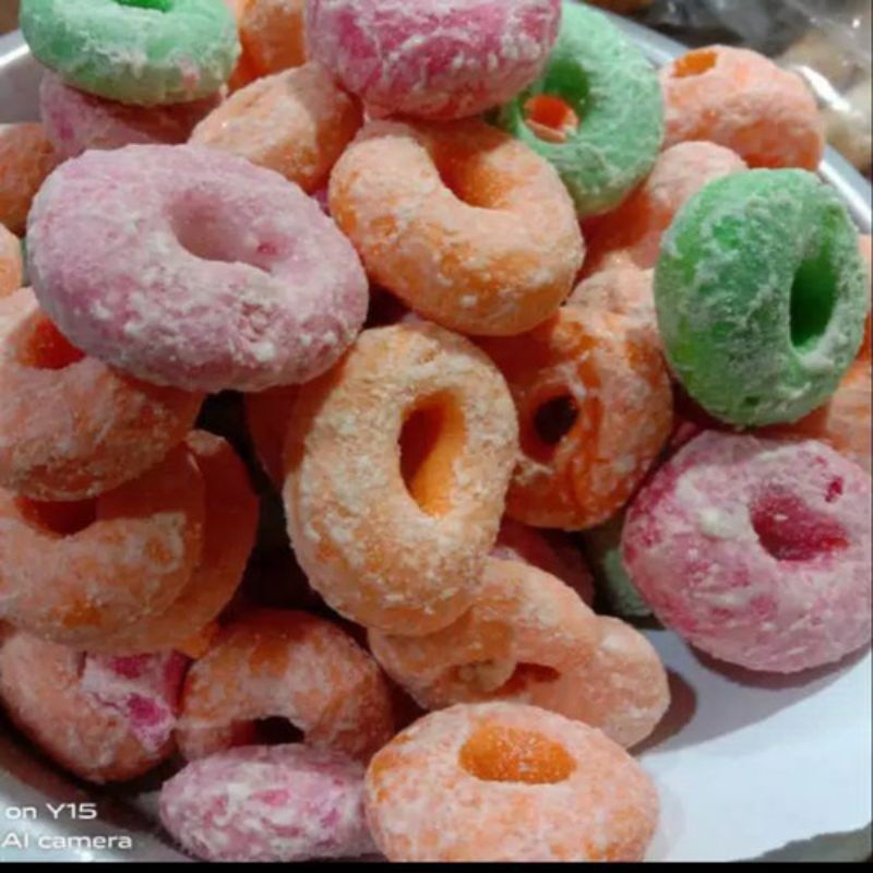 

Getas Kering Manis Warna Warni Bentuk Donat 500 gram