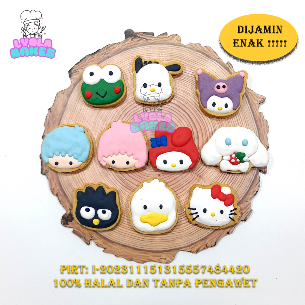 

Cookies Sanrio mini 10pcs Kukis Hello Kitty melody kuromi cinnamoroll dan kawan kawan