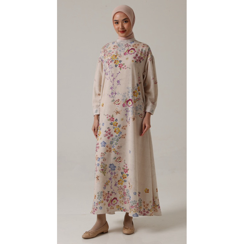 Emma Dress Gamis Kaftan Riamiranda Seruna Lebaran Ria Miranda Raya Baju Wanita Sarimbit RM 2025