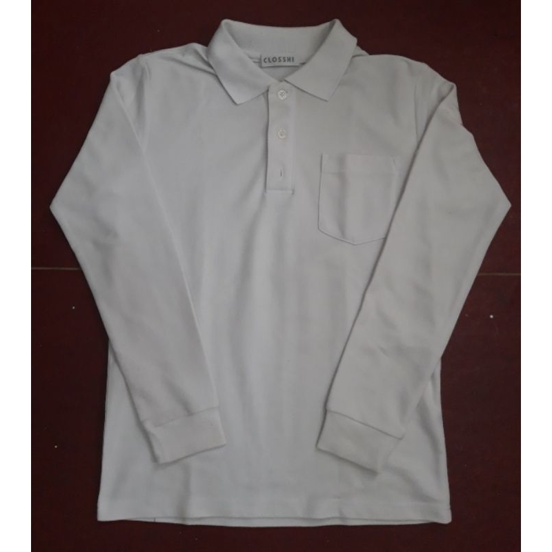 Polo Shirt Putih | Baju Lengan Panjang | Baju Putih