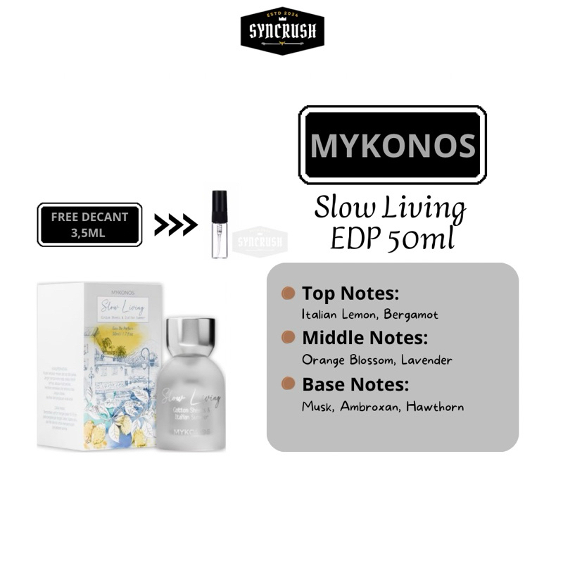 Mykonos Slow Living EDP 50ml (FREE TESTER)