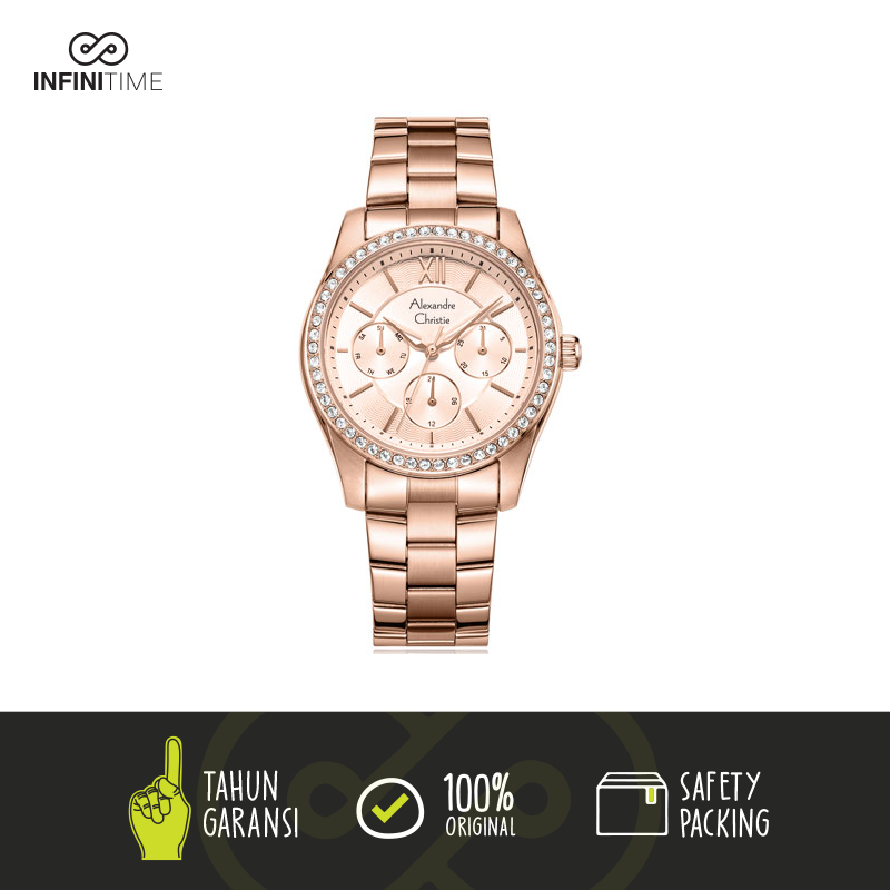 Jam Tangan Alexandre Christie AC 2827 Full Rosegold Wanita