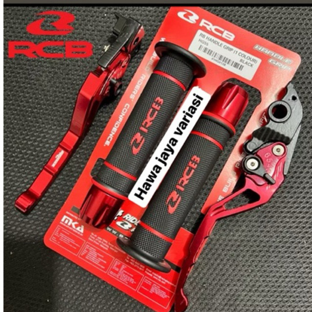 RCB original hand  grip HG55 + jalu stang cnc + handle rem stelan  CNC / NMAX  aerox 155 lexi