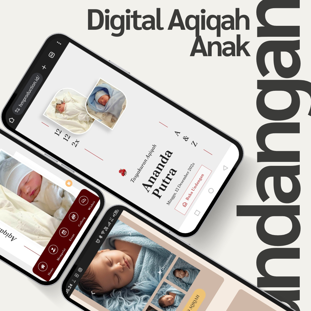 Undangan Digital Aqiqah Anak | Undangan Website Tasyakuran Anak Online Link WA Premium