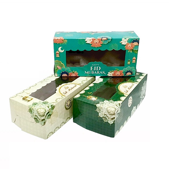 

( 5 pcs ) Box Marmer Cake Lebaran Ukuran 25x12x8 cm Dus Kotak Bolu Lapis Gulung Hampers Eid Mubarak