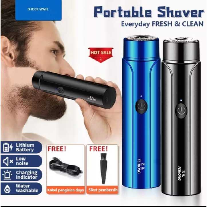 Alat cukur jenggot dan kumis elektrik  mini USB charger