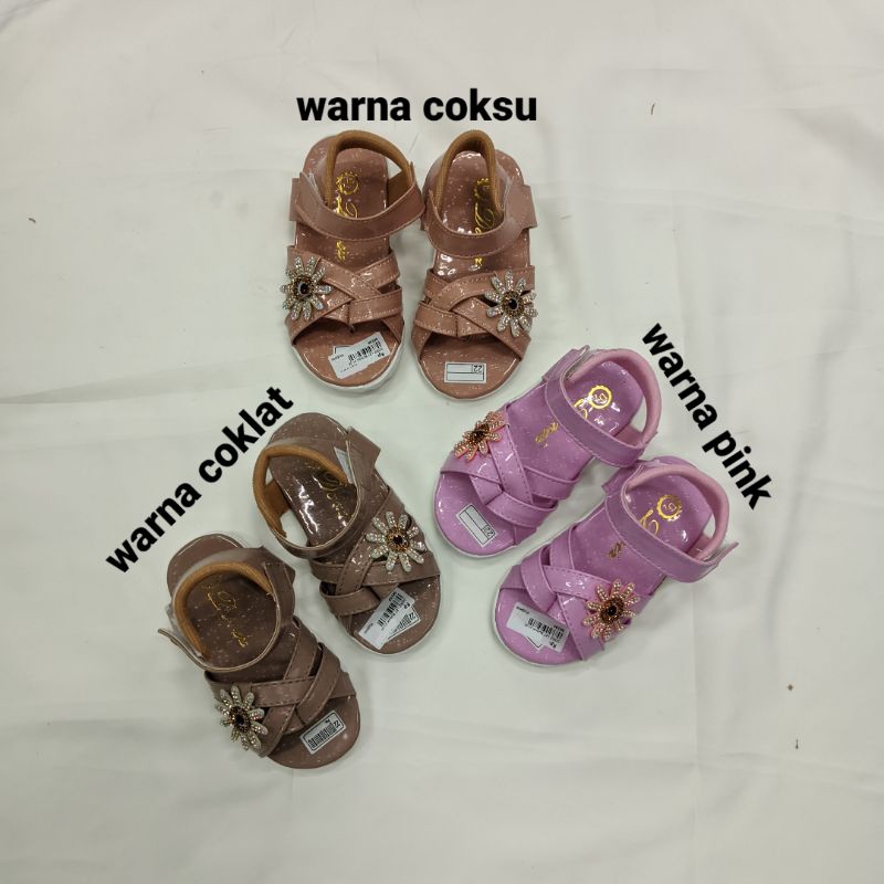 SANDAL ANAK KECIL PEREMPUAN MOTIF BUNGA KEKINIAN