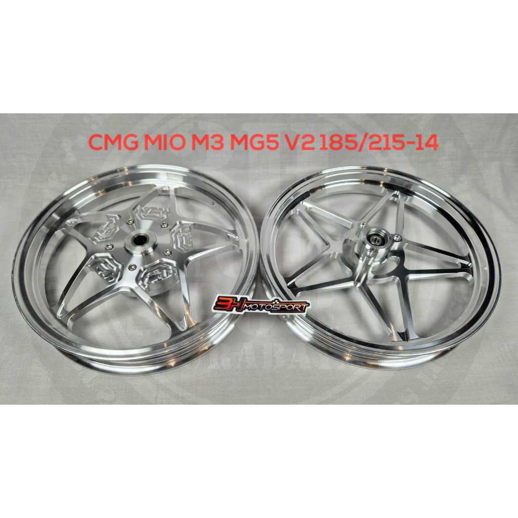 VELG CMG MIO M3 MG5 V2 185 215 14 UNGU HITAM SILVER BIRU
