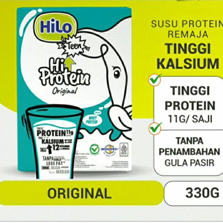 

HiLo Teen Original kemasan 330G (10S) Susu Tinggi Protein, Kalsium & Lebih Rendah Lemak PROMO HEBAT