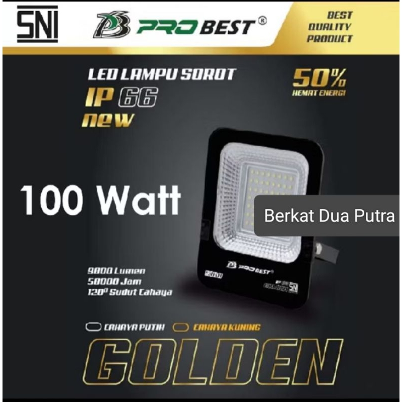 Lampu sorot LED 100watt lampu sorot tembak led ip66 100w Probest golden super bright