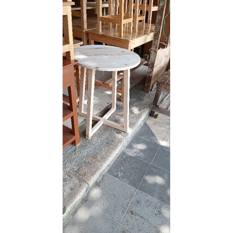 Meja Bundar Biasa | Meja Lesehan Bundar | Meja Lingkaran Minimalis | Meja Bulat Kayu Jati Belanda | 
