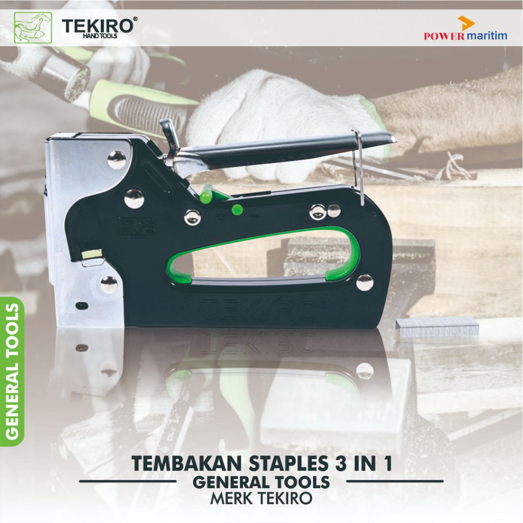 

Tembakan Staples 3 In 1 Merk Tekiro Type GT-SG1672 6-14mm Staple Gun Tacker