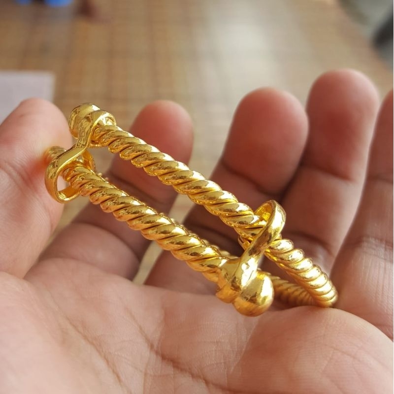 Gelang Lilit Pintal Besar Lapis Emas 24k