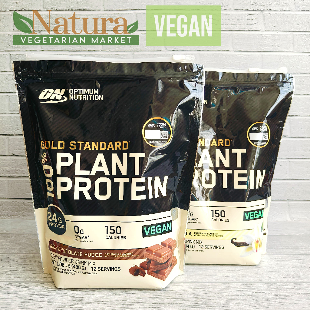 

Optimum Nutrition Gold Standard 100% Plant Protein 480g Minuman Vegan Vegetarian Pengganti Susu Untuk Pembentukan Otot