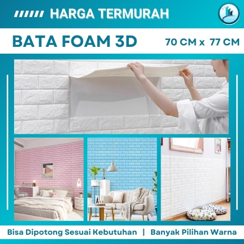 Sticker Wallpaper Bata Foam 3D Busa Tebal Stiker Dinding Foam Bata Tembok Kamar Minimalis Aesthetic
