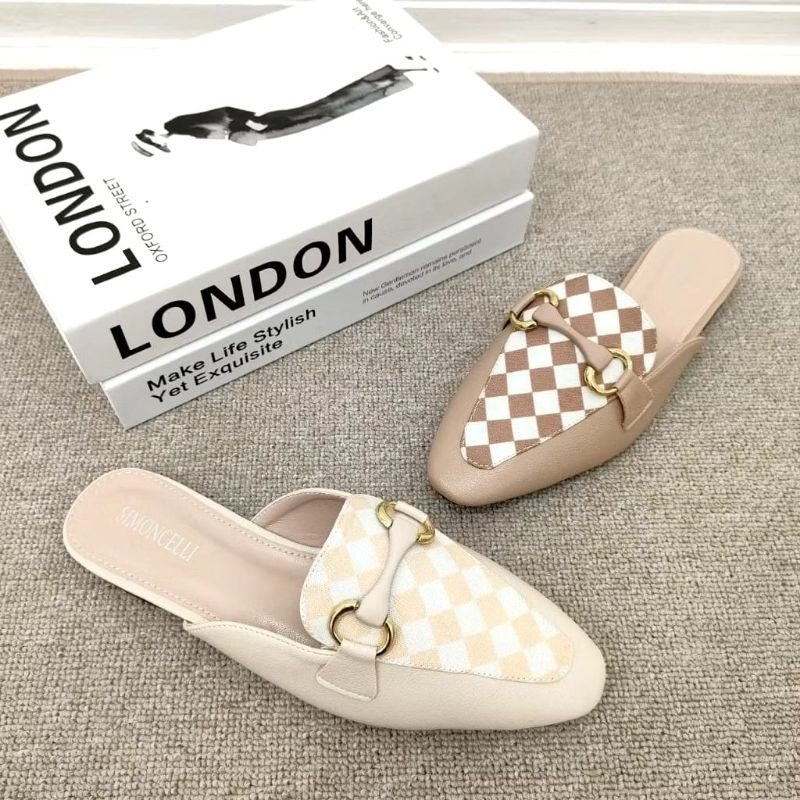 Simoncelli Sepatu Sandal Wanita Slip On Import