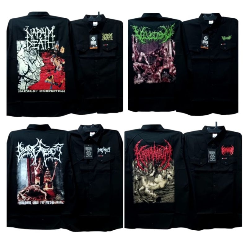 KEMEJA LENGAN PANJANG BAND LUAR SABLON | PRAPATANREBEL