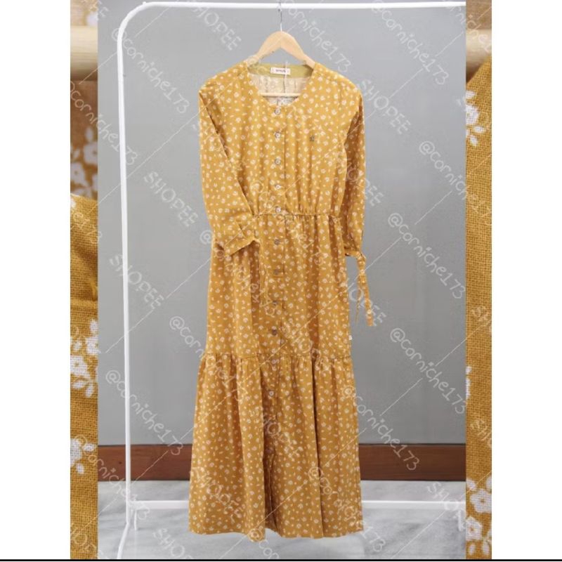 Gardenia Yellow Dress - CORNICHE, Pakaian Wanita