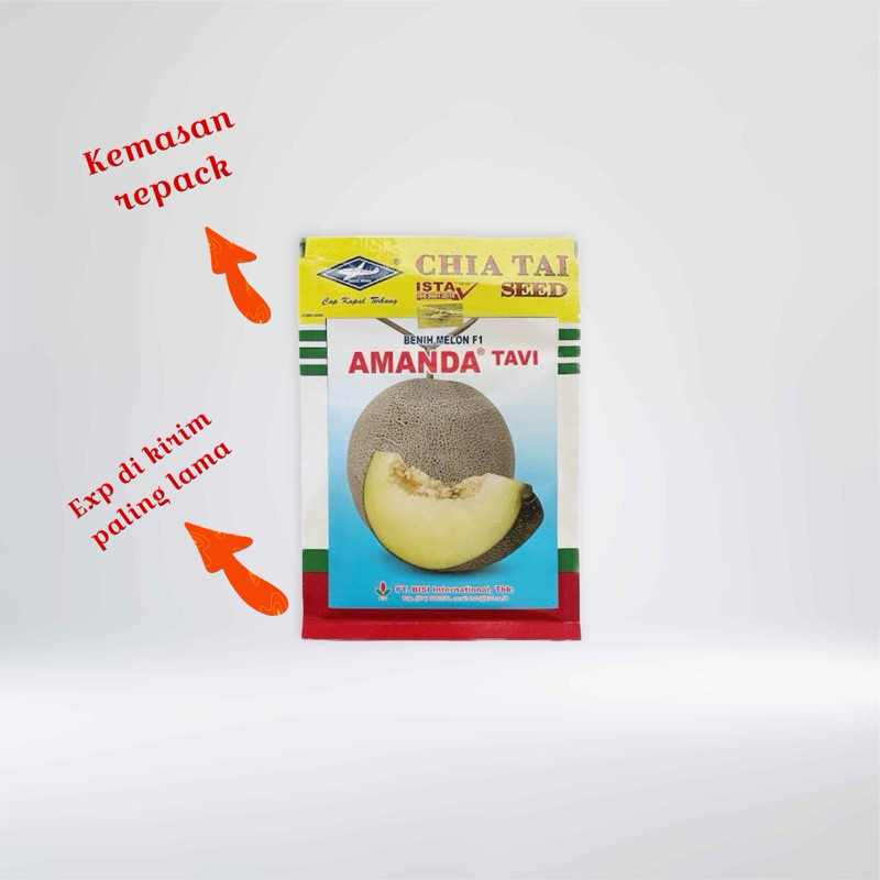 biji benih melon Amanda tavi asli kapal terbang kemasan repack isi 25 50 dan 100
