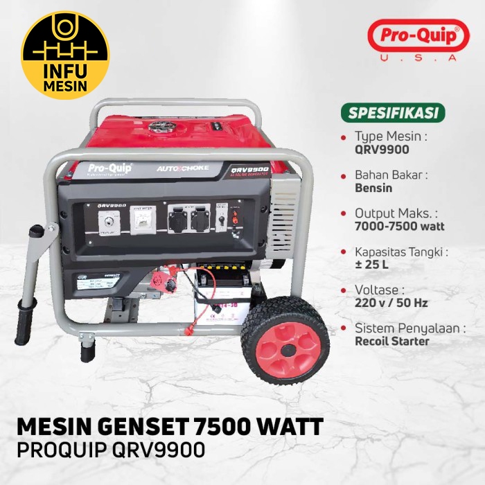 MESIN GENSET BENSIN PROQUIP QRV9900 7500 WATT