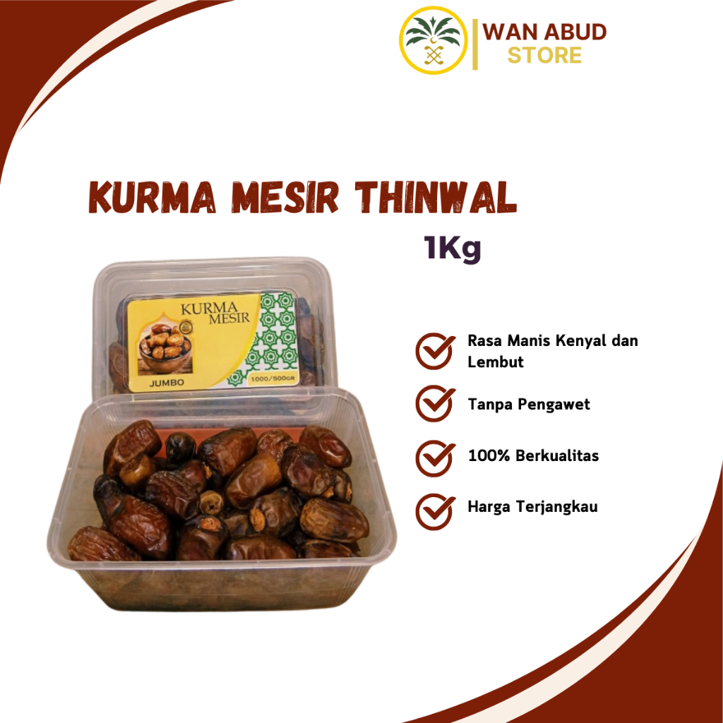 

Kurma Madu Mesir Jumbo AL AZHARI | Thinwal Box 1Kg