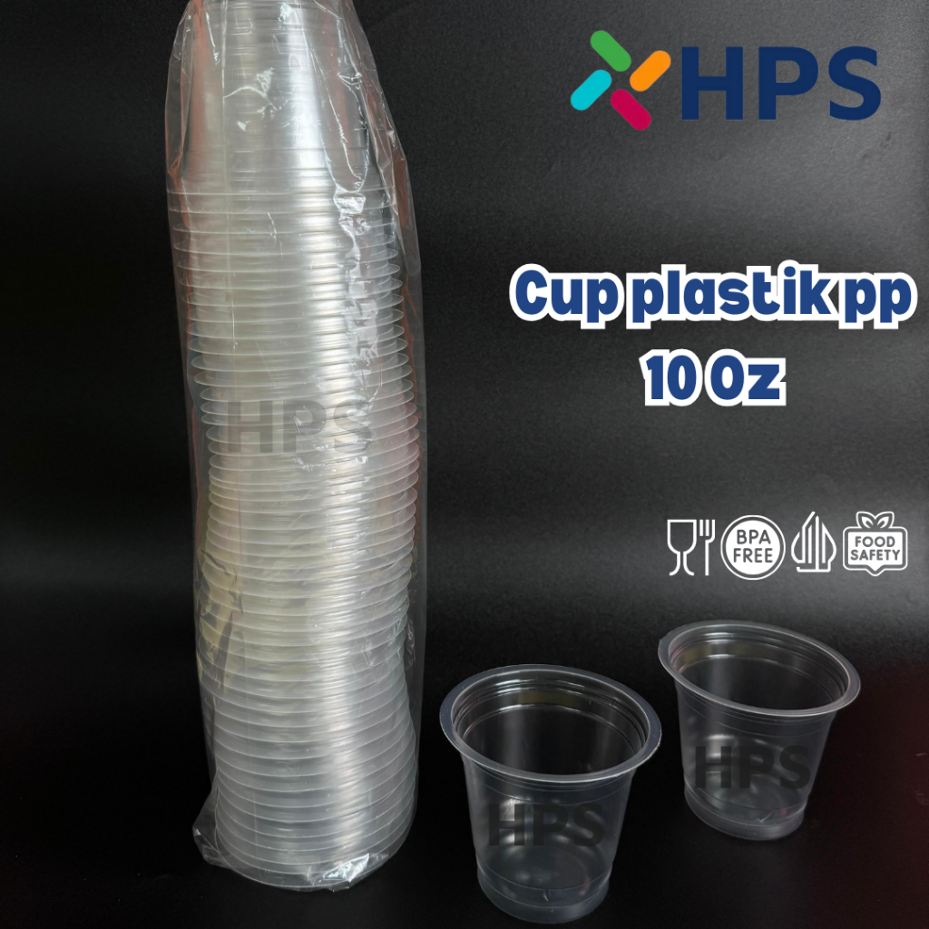 Cup Plastik PP 10 oz Gelas Bening Tebal Gelas Pop Ice Murah Berkualitas