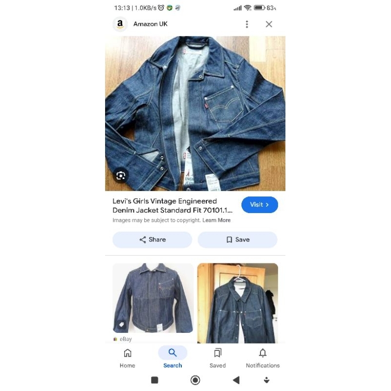 Trucker Jacket Levis Engineered Jeans Girl 1st Generation Rare Item