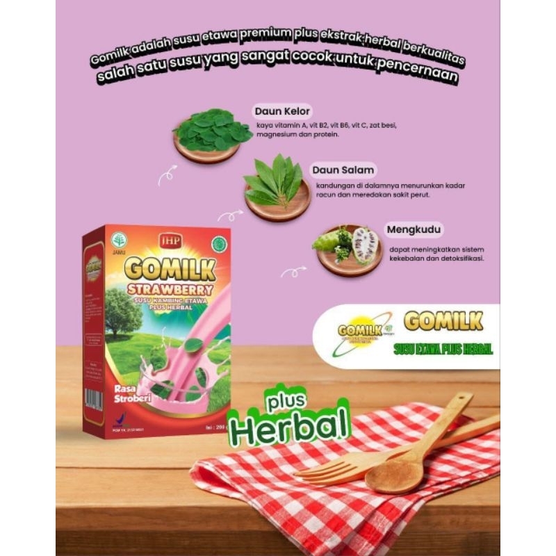 

Susu Kambing Etawa Gomilk/Susu Plus herbal