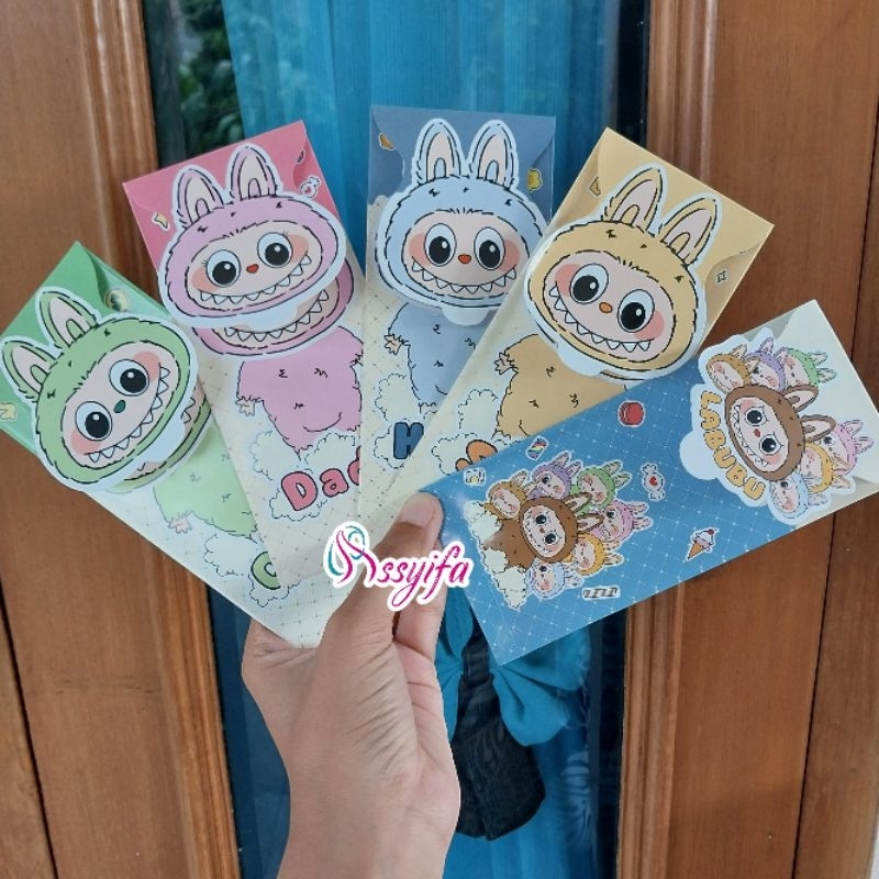 

[5 PCS] Amplop Lebaran Karakter Labubu Viral | Uang Tidak Dilipat