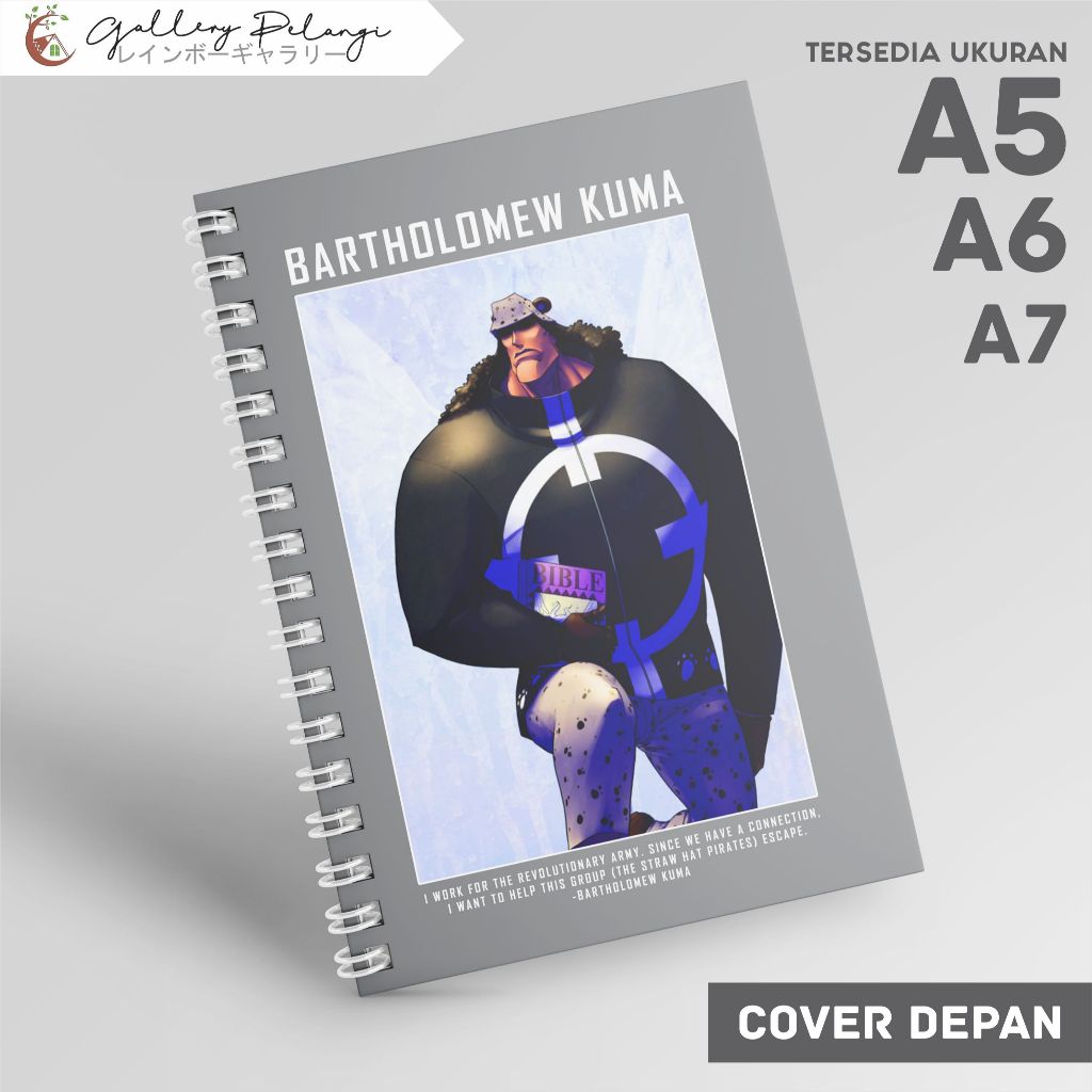 

Notebook Spiral A5 A6 A7 Japan Anime One Piece Kuma