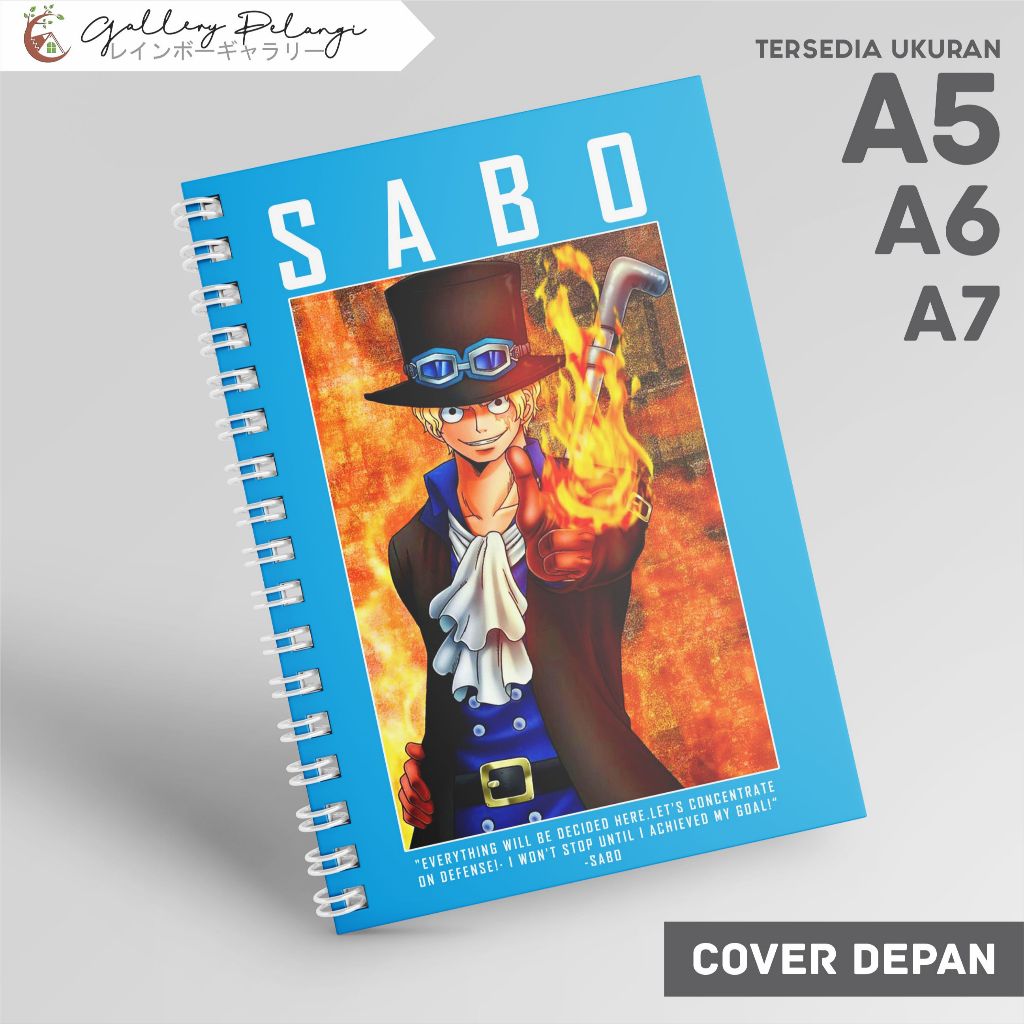 

Notebook Spiral A5 A6 A7 Japan Anime One Piece Sabo Pasukan Revolusi sketchbook