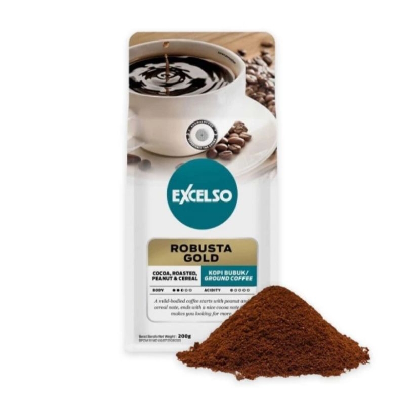 

Kopi Bubuk Excelso Robusta Gold 200g