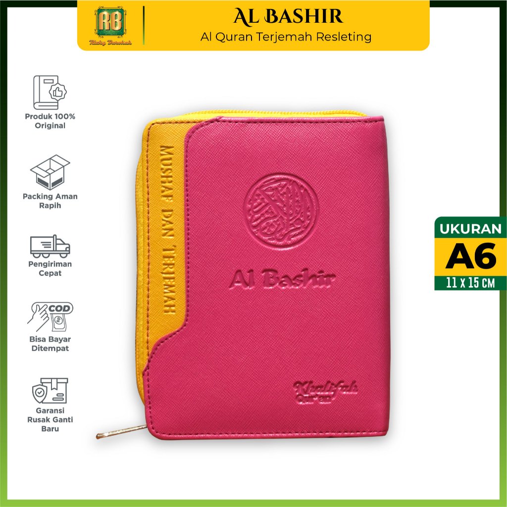 Alquran A6 Terjemah (10x15) - AlQuran Terjemah Al Bashir A6 Resleting – AlQuran 30 Juz Terjemahan