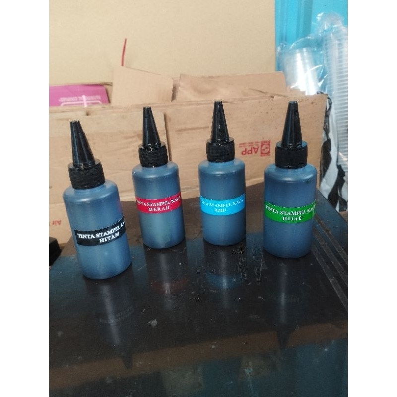 

tinta permanen stempel media kaca, piring sendok gelas dll ( kemasan 100mili )
