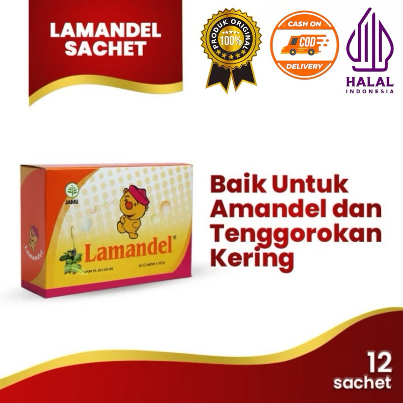 

(COD) Lamandel Box Isi 12 Sachet | Serbuk Rasa Herbal Atasi Nyeri Amandel Radang Tenggorokan