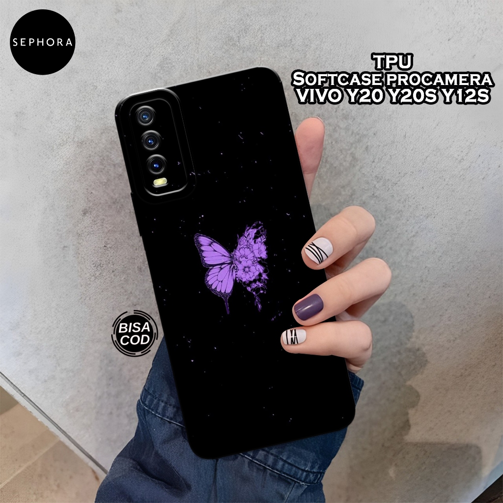 Case VIVO Y20/Y20S/Y12S/Y12A Terbaru - Fashion Case Kupu Kupu - Softcase VIVO Y20/Y20S/Y12S/Y12A - C