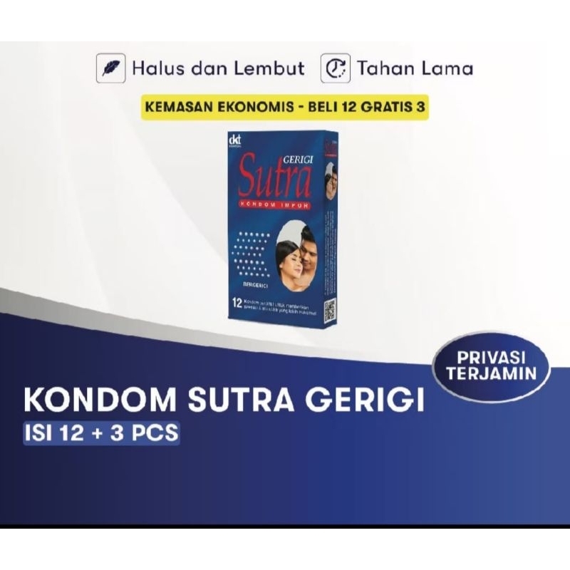 kondom sutra biru bergerigi 1box isi 12+3 privasi aman