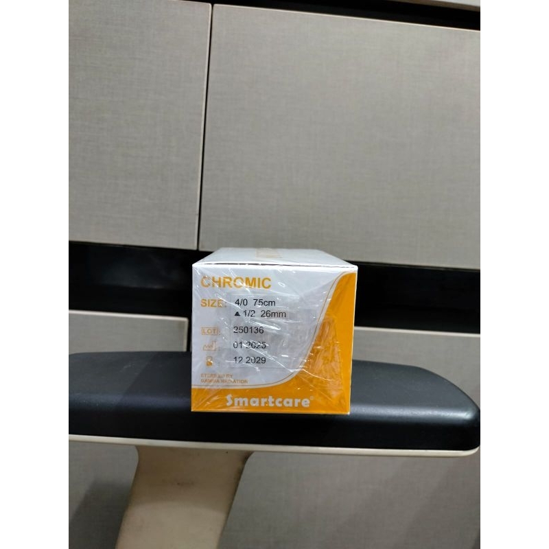 Catgut Chromic / Cromic 4/0 + Jarum Merk Smartcare (Meiyi)
