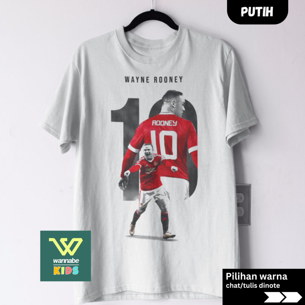 KAOS DEWASA DAN ANAK BOLA MANUTD WAYNE ROONEY LEGEND | Baju Anak | Kaos Anak umur 2 tahun - 12 tahun