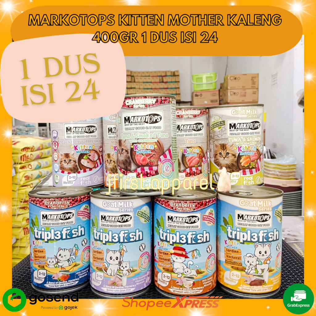 MARKOTOPS KITTEN MOTHER KALENG 400GR 1 DUS ISI 24 | MARKOTOPS MAKANAN BASAH KALENG