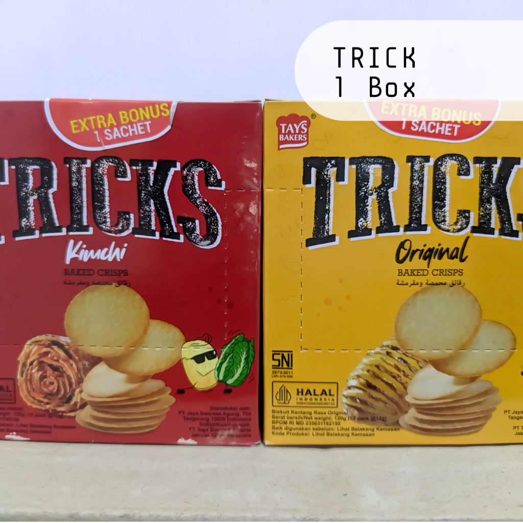 

Tricks Biskuit Kentang Potato Baked Chips - Netto 10 pc x 20gr