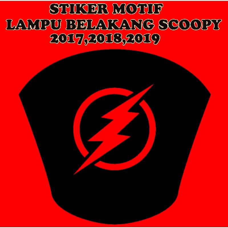 stiker cutting variasi motif gambar lampu belakang motor scoopy donat 2017,2018,2019