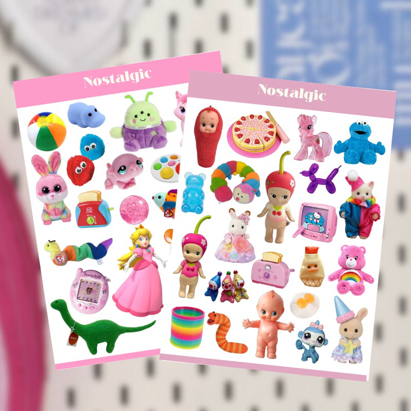 

NOSTALGIC CUTE DECO STICKER SHEET FOR JOURNALING SCRAPBOOK DECO PHONECASE