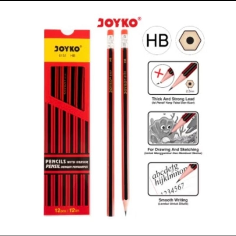 

Pencil / Pensil Joyko 6151 HB (1 BOX isi 12 PCS)