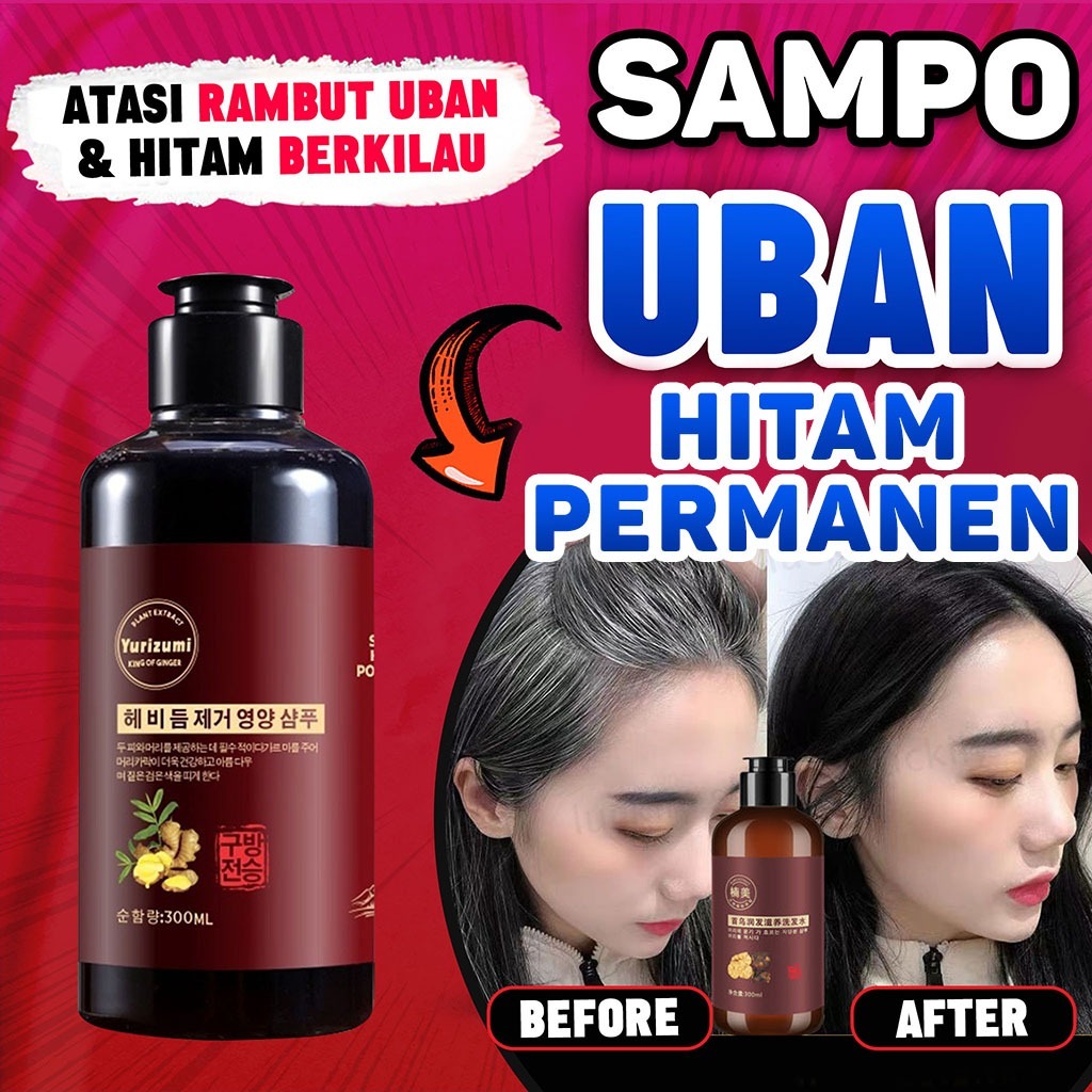 (ORIGINAL) Yurizumi Polygonum Shampoo 300ml | Hitamkan Uban | Hair Coloring Herbal Shampoo
