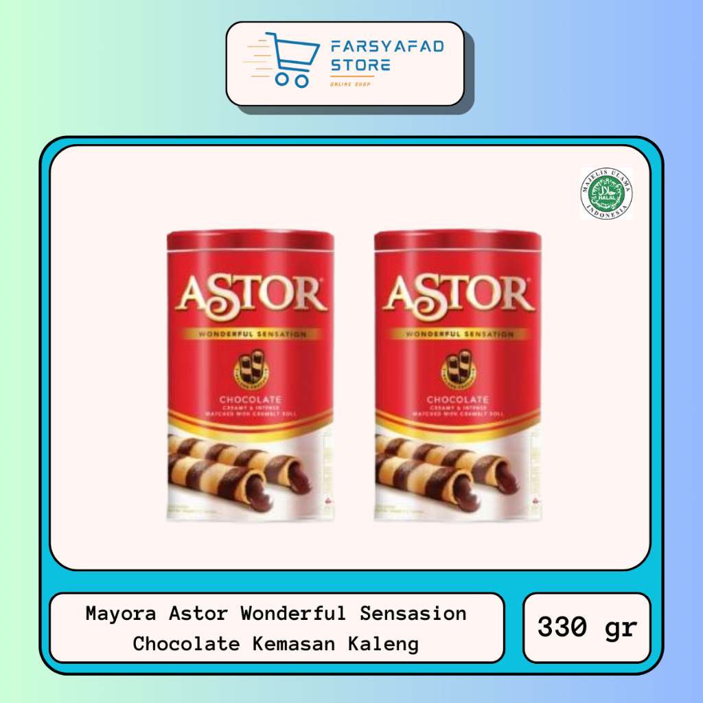 

Mayora Astor Chocolate Stick Kaleng 330g – Wafer Renyah Isi Coklat